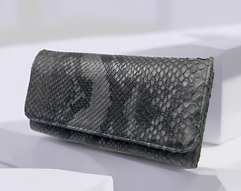 Genuine Python Wallet Elegant and Comfortable Women's Long Wallet,Python Skin Wallet,Snake Skin Wallet,Exotic Leather,Snake Wallet