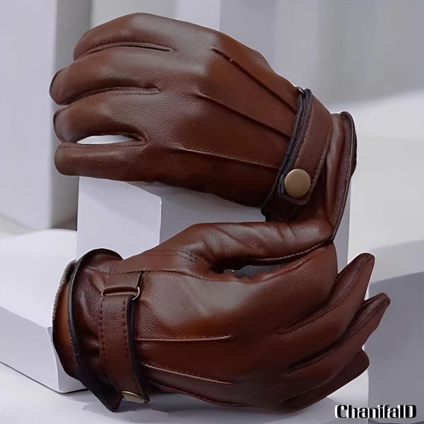Guantes de motociclista de cuero con hebilla clásica para hombre, guantes de cuero, cuero genuino, guantes de invierno, guantes de conducir, guantes de moda