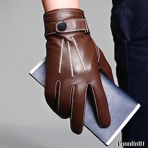 Sophisticated Full Length Sheepskin Leather Gloves, Leather Gloves, Genuine Leather, Winter Gloves, Driving Gloves