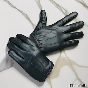 Leather Motorcycle Gloves with Rubber Grip, Leather Gloves, Genuine Leather, Winter Gloves, Driving Gloves, Fashion Gloves