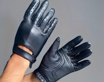 Guantes clásicos de piel auténtica unisex de piel de oveja para un estilo informal y cálido. Guantes de piel auténtica para invierno.