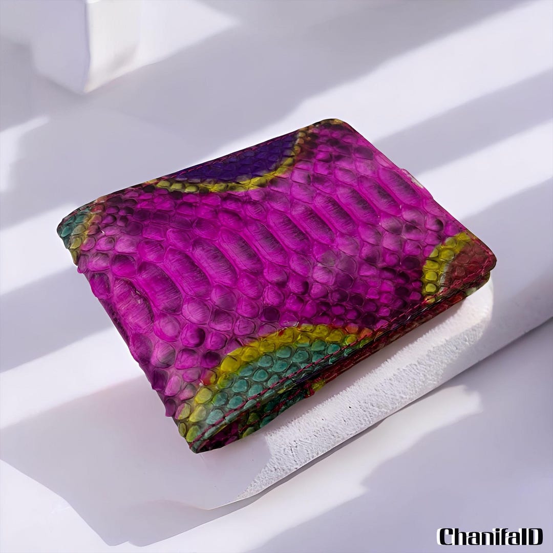 Genuine Snakeskin Passport Wallet Slim Passport Wallet With Two Slots ...