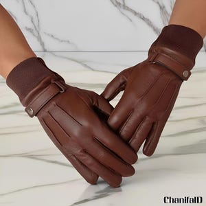 Genuine Leather Biker Gloves for Winter Cushioned Comfort, Leather Gloves, Genuine Leather, Winter Gloves, Driving Gloves, Fashion Gloves