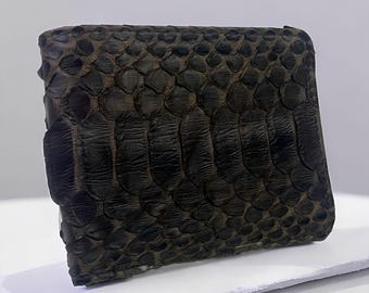 Genuine Python Snake Skin Wallet Slim Men's Folding Model,Python Skin Wallet,Snake Skin Wallet,Exotic Leather,Snake Wallet
