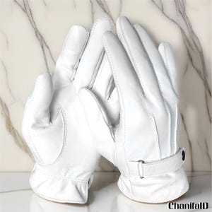 Classic Buckle Leather Biker Gloves for Men, Leather Gloves, Genuine Leather, Winter Gloves, Driving Gloves, Fashion Gloves