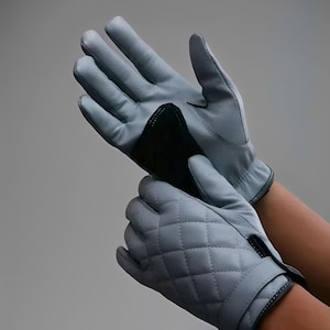 Classic Full Finger Leather Gloves Diamond Style, Leather Gloves, Genuine Leather, Winter Gloves, Driving Gloves