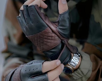 Gants de motard en cuir marron noir Essentiels pour la moto, Gants en cuir, Cuir véritable, Gants d'hiver, Gants de conduite