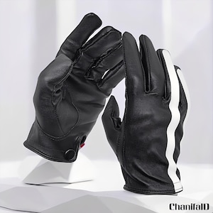 Gants de moto en cuir véritable Runway élégants et flexibles, cuir véritable, gants d&#39;hiver, gants de conduite, gants de mode