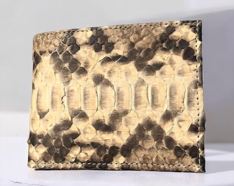 Genuine Python Skin Men's Wallet Classic and Comfortable Bi Fold Model,Python Skin Wallet,Snake Skin Wallet,Exotic Leather,Snake Wallet