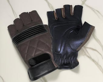 Leather Gloves Megola Short Gloves, Leather Gloves, Genuine Leather, Winter Gloves, Driving Gloves