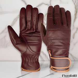 Men&#39;s Leather Motorcycle Gloves – Leather, Comfortable & Stylish, Genuine Leather, Winter Gloves, Driving Gloves, Fashion Gloves