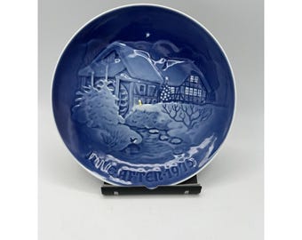 Bing & Grandahl Copenhagen Porcelain Christmas Plate Jule Aften  Collector 1975