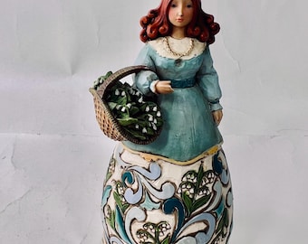 Jim Shore May Lily of the Valley Figurine Emerald Birthstone Angel Heartwood Creek Collectible