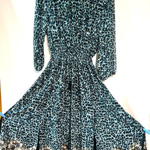 Leopard Maxi Dress Blue - Etsy