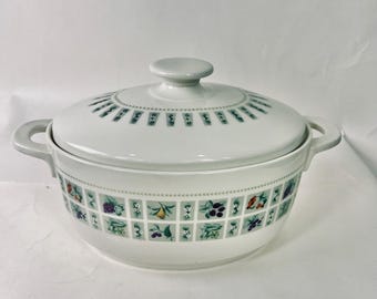 Vintage Royal Doulton Tapestry Covered Casserole Dish England Fine China Serving Bowl