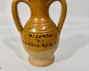 Vintage Italian Terracotta Vase Ricordo di Guardiagrele Rustic Amphora Souvenir