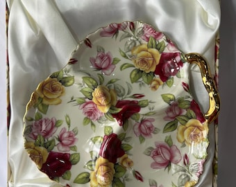 Vintage Royal Elfreda Country Rose Divided Tray - For Jewelries in Vanity or Serving Tray