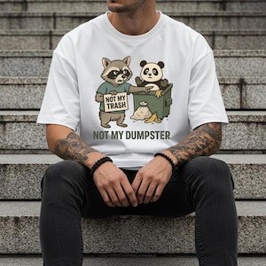 Retro Not My Trash Not My Dumpster Vintage Raccoon Trash, Animal Humor Png, Funny Raccoon Png, Sarcastic Png, Retro floral Cute Raccoon Png