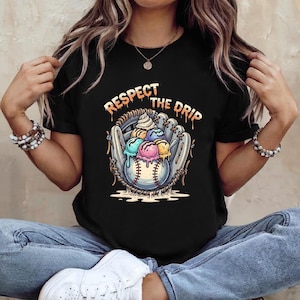 Gant de baseball avec goutte de crème glacée pour garçons Respect Drip, Crème glacée goutte à goutte, Respect the Drip, Game Day Baseball png, Ice Cream Boy png thumbnail