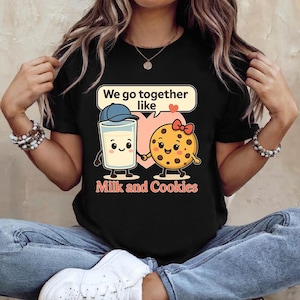 We Go Together Like Milk And Cookies Png, Valentine Png, Hand Drawn Digital Design,  Funny valentine Png, Couples Png, Digital Download