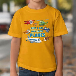 Funny Just A Boy Who Loves Planes Airplane Aircraft Loves Kids Shirt, Types of Airplanes Toddler & Youth Shirt, Funny Aviation Shirt