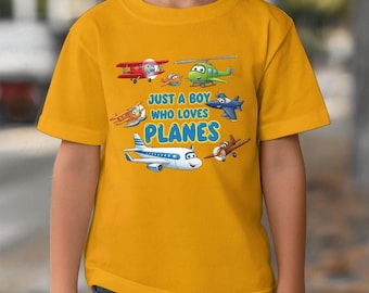 Camiseta de avión para niño, divertida camiseta de aviación para niños pequeños y jóvenes