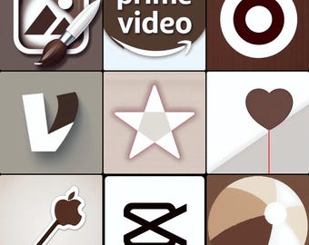 Brown and White Icon Pack - Lifetime Updates 300+ Icons