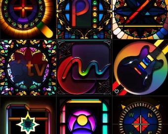 Stained Glass Windows Icon Pack - Lifetime Updates 300+ Icons