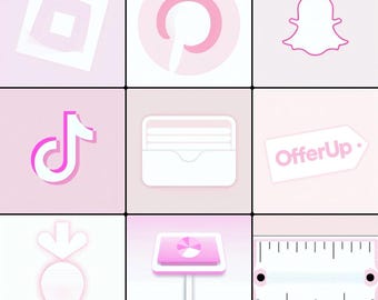 Pink and White Icon Pack - Lifetime Updates 300+ Icons