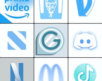 Blue and White Icon Pack - Lifetime Updates 300+ Icons