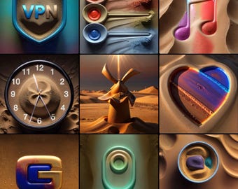 Sculpted Colored Sand Icon Pack - Lifetime Updates 300+ Icons