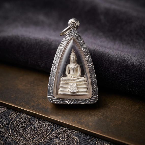 Luang Phor Sothorn Pendant Silver Thai Amulet Necklace Talisman
