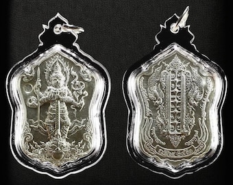Amulet Thao Wessuwan charm Necklace Giant Thai  Wealth Pendant   talisman