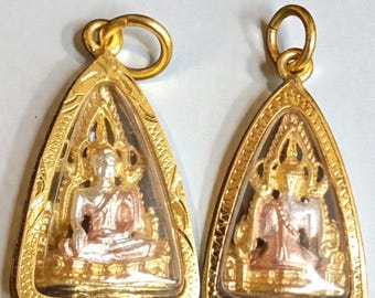 Phra Buddha Chinnarat Thai Amulet Pendant Talisman Gold Plated Necklace  Jewelry