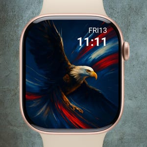 4th of July Bald Eagle Watch Face | Digital Wallpaper Patriotic USA Eagle Art  Independence Day Apple Watch Background fourth of july art