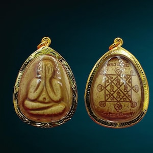 Rare Luang Pu Toh Phra Pidta Jumbo Amulet 1978 Wat Pradoochimplee, Bai Lan Powder, Micron Case, Spiritual collectible Thai Talisman Gift
