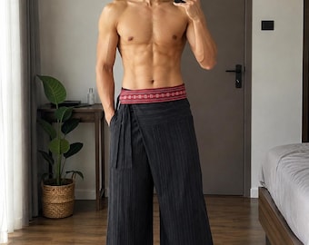 Harembroek, Thaise vissersbroek, boho hippie katoenen broek, festivalbroek