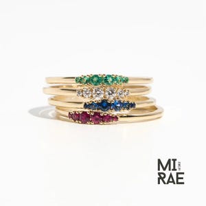 Minimalist Birthstone Ring | Multi Stone Birthstone | Custom Multiple Gemstone Ring | Birthday Gift | Bridemaid Gift | Mom Gift | Dainty