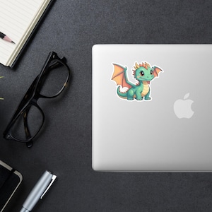 Cute Dragon Sticker | Adorable Fantasy Decal | Mythical Creature Art for Laptop, Planner, and More