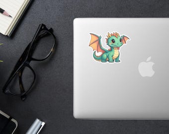 Cute Dragon Sticker | Adorable Fantasy Decal | Mythical Creature Art for Laptop, Planner, and More