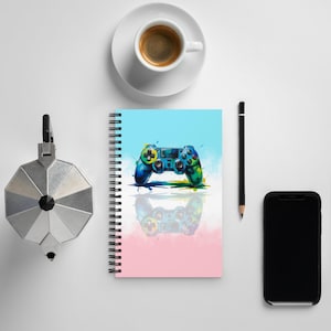 Gamer Controller Spiral Notebook | 5.5"x8.5" Gaming Journal | Video Game Themed Stationery | Unique School Supplies | Gift for Gamers