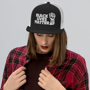 Black Lives Matter Trucker Cap – BLM Hat for Men and Women – Social Justice Statement Hat – Civil Rights Protest Hat