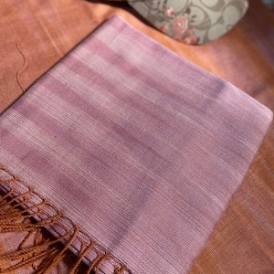 Handwoven Organic Cotton Shawl with Natural Mud Dye