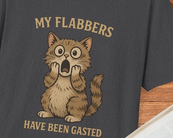 Funny Cat Graphic Tee, My Flabbers Have Been Gasted Tshirt, Cute Shocked Kitty, Unisex Softstyle T-Shirt, Cat Lover Gift, Novelty Shirt