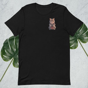 ジンジャーサムライキャットTシャツ - 日本の甲冑を着た堂々とした猫 - 猫好きのための戦士猫アートTシャツ