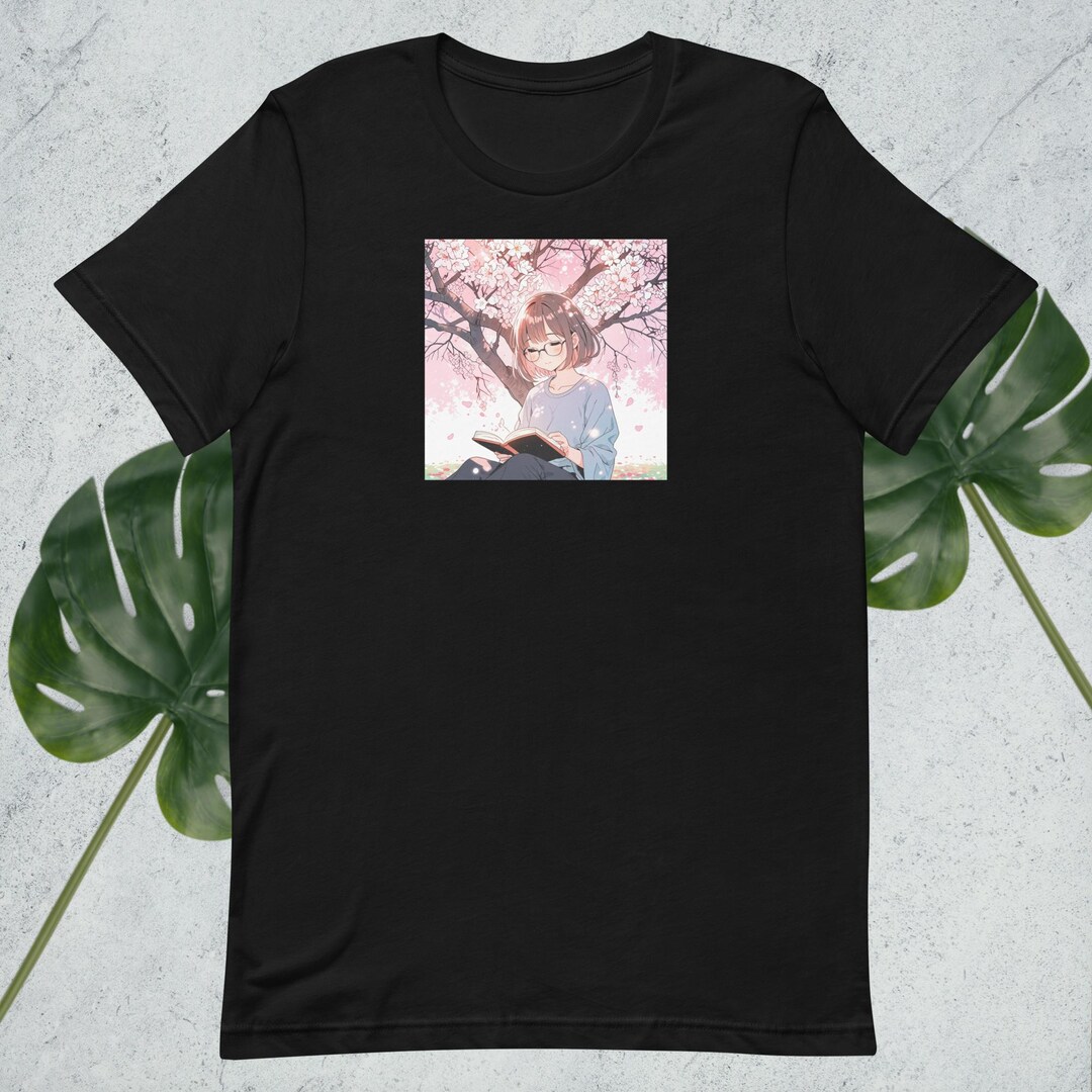 Anime Girl Reading Under Cherry Blossom Tree – Peaceful Spring Art - Etsy