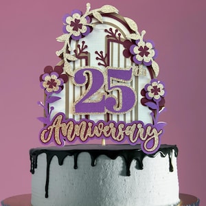 Custom Anniversary Cake Topper, Anniversary Cake Topper, Personalized Year Wedding Anniversary Decoration, Milestone Party Cake Topper