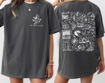 Great Divide Indie Folk PNG, op volksmuziek geïnspireerde afbeelding, vintage T-shirtontwerp vooraan en achterkant downloaden