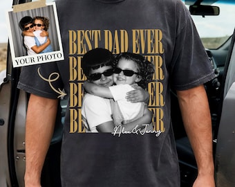 Personalized Kids Photo Shirt for Dad, Personalized Best Dad Ever Tee, Custom Children Picture Tee, Father's Day Gift from Kids