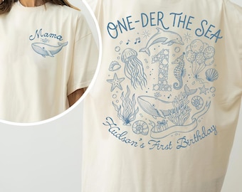One-der The Sea Birthday Shirt, First Birthday Outfit, Under the Sea Party Shirt, Custom Name Family Matching Shirts, Ocean Birthday Tee